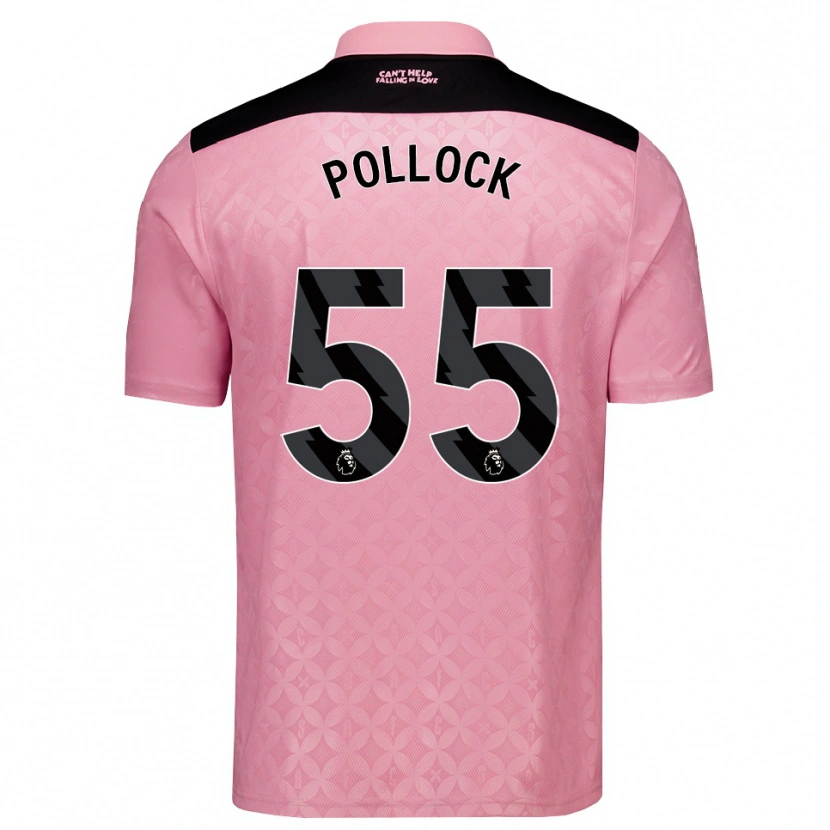 Danxen Dzieci Alfie Pollock #55 Jasnoróżowy Czarny Wyjazdowa Koszulka 2026/27 Koszulki Klubowe