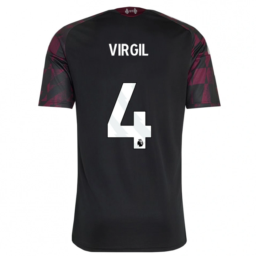 Danxen Dzieci Virgil Van Dijk #4 Czarny Biały Fioletowy Trzeci Komplet Koszulka 2026/27 Koszulki Klubowe
