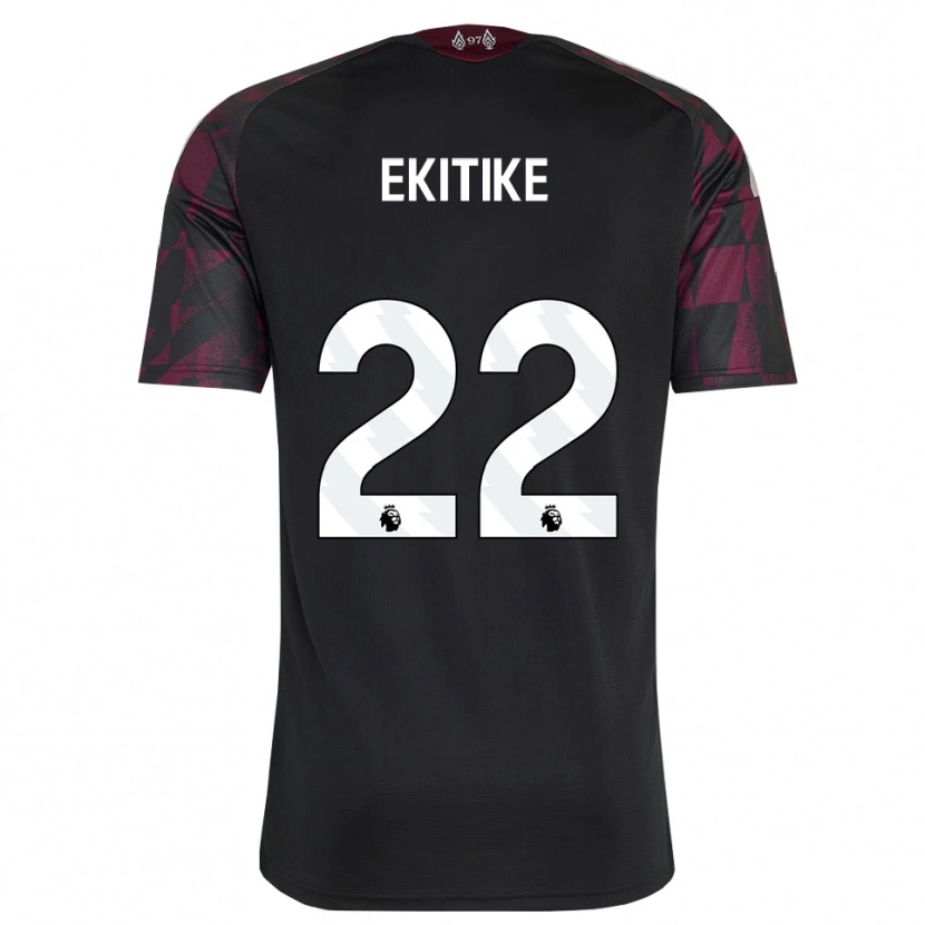 Danxen Dzieci Hugo Ekitiké #22 Czarny Biały Fioletowy Trzeci Komplet Koszulka 2026/27 Koszulki Klubowe