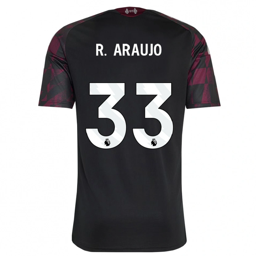 Danxen Dzieci Ronald Araujo #33 Czarny Biały Fioletowy Trzeci Komplet Koszulka 2026/27 Koszulki Klubowe