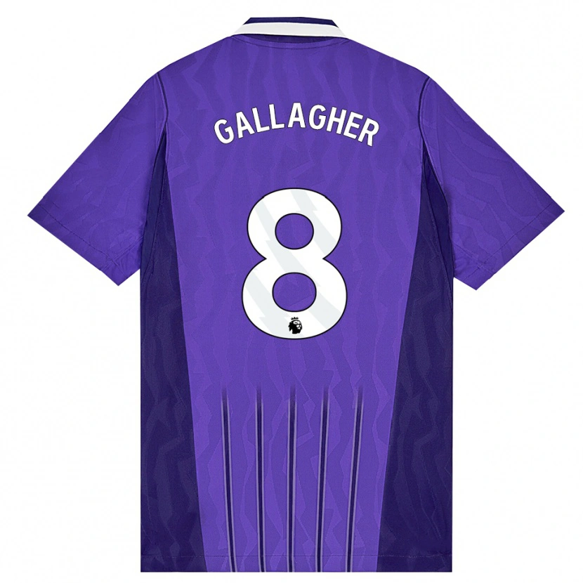 Danxen Dzieci Conor Gallagher #8 Fioletowy Biały Trzeci Komplet Koszulka 2026/27 Koszulki Klubowe