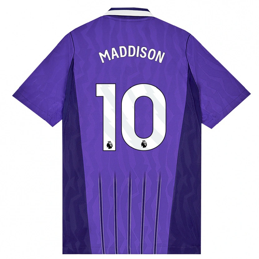 Danxen Dzieci James Maddison #10 Fioletowy Biały Trzeci Komplet Koszulka 2026/27 Koszulki Klubowe