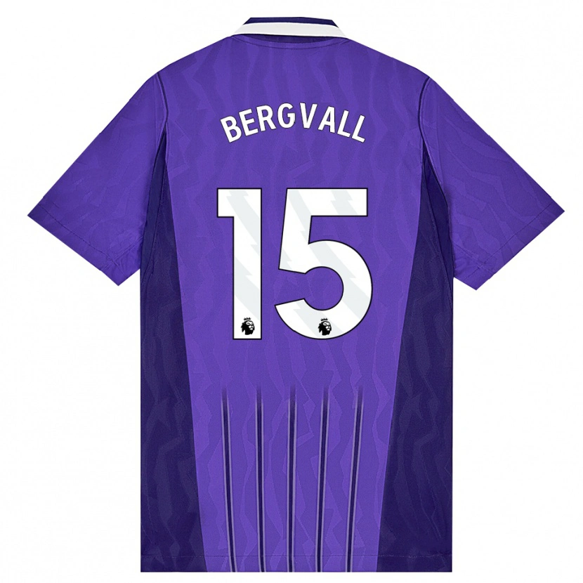 Danxen Dzieci Lucas Bergvall #15 Fioletowy Biały Trzeci Komplet Koszulka 2026/27 Koszulki Klubowe