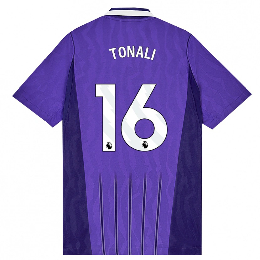 Danxen Dzieci Sandro Tonali #16 Fioletowy Biały Trzeci Komplet Koszulka 2026/27 Koszulki Klubowe