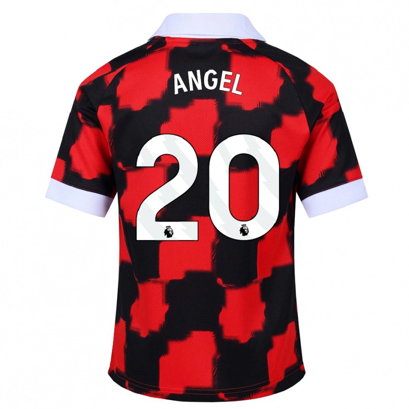 Danxen Dzieci Manuel Ángel #20 Czerwony Biały Czarny Wyjazdowa Koszulka 2026/27 Koszulki Klubowe