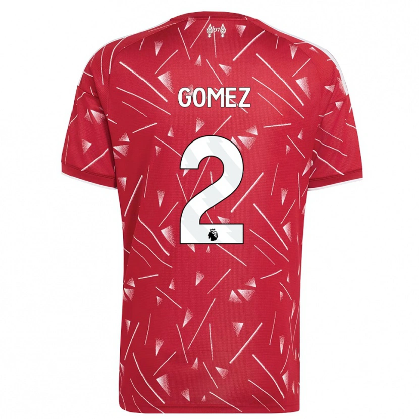 Danxen Męski Joe Gomez #2 Biały Czerwony Domowa Koszulka 2026/27 Koszulki Klubowe
