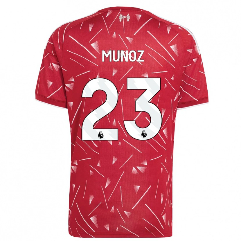 Danxen Męski Víctor Muñoz #23 Biały Czerwony Domowa Koszulka 2026/27 Koszulki Klubowe