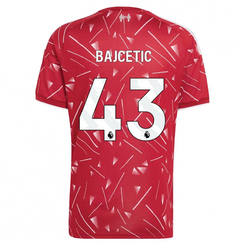 Danxen Męski Stefan Bajcetic #43 Biały Czerwony Domowa Koszulka 2026/27 Koszulki Klubowe