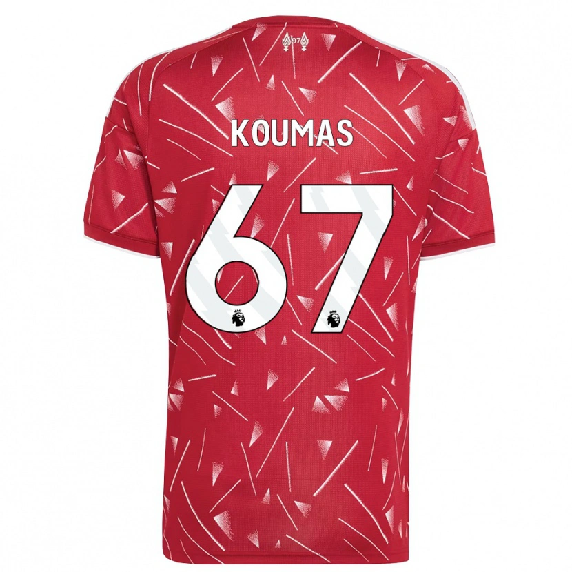 Danxen Męski Lewis Koumas #67 Biały Czerwony Domowa Koszulka 2026/27 Koszulki Klubowe