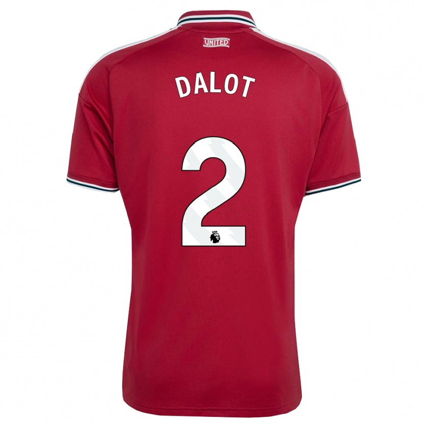 Danxen Męski Diogo Dalot #2 Czerwony Żółty Biały Domowa Koszulka 2026/27 Koszulki Klubowe