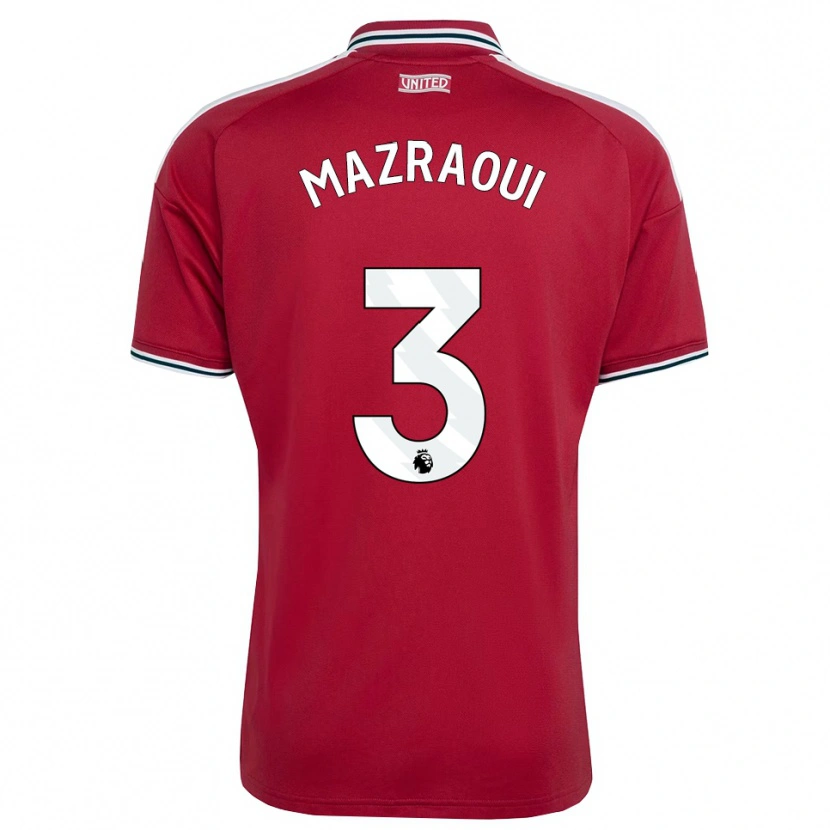 Danxen Męski Noussair Mazraoui #3 Czerwony Żółty Biały Domowa Koszulka 2026/27 Koszulki Klubowe