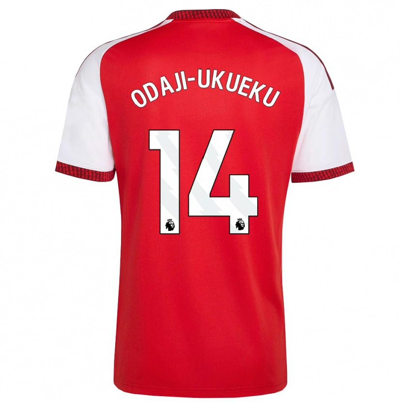 Danxen Męski Theo Odaji-Ukueku #14 Czerwony Biały Czarny Domowa Koszulka 2026/27 Koszulki Klubowe