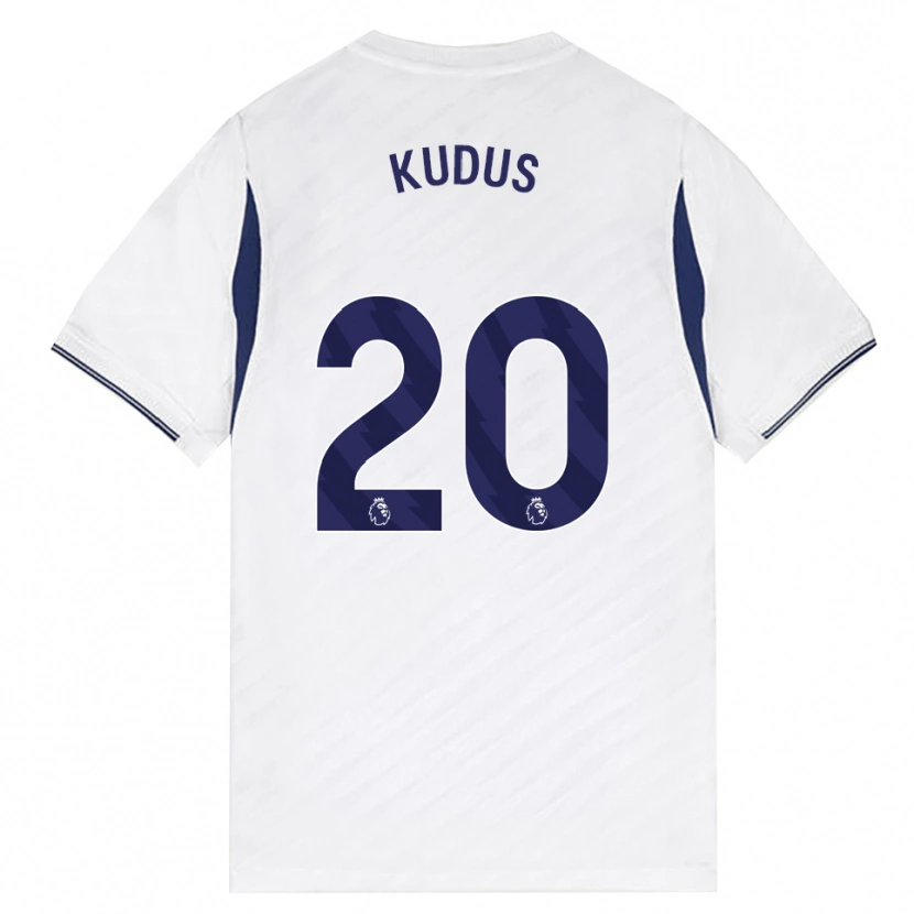 Danxen Męski Mohammed Kudus #20 Biały Czerwony Fioletowy Domowa Koszulka 2026/27 Koszulki Klubowe