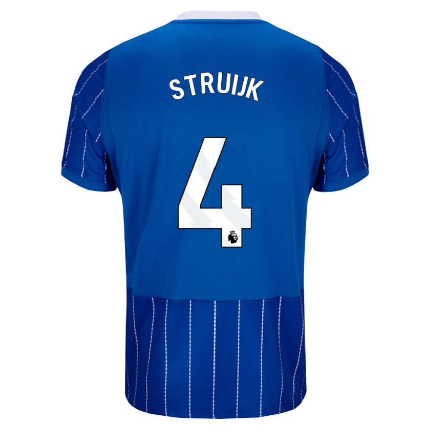 Danxen Męski Pascal Struijk #4 Średni Niebieski Biały Domowa Koszulka 2026/27 Koszulki Klubowe
