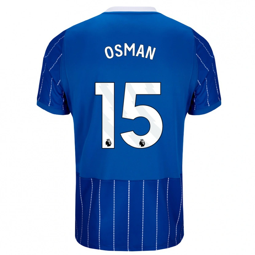 Danxen Męski Ibrahim Osman #15 Średni Niebieski Biały Domowa Koszulka 2026/27 Koszulki Klubowe