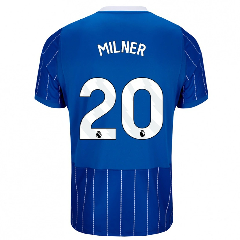 Danxen Męski James Milner #20 Średni Niebieski Biały Domowa Koszulka 2026/27 Koszulki Klubowe