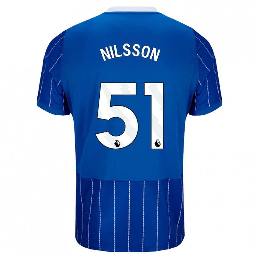 Danxen Męski Casper Nilsson #51 Średni Niebieski Biały Domowa Koszulka 2026/27 Koszulki Klubowe