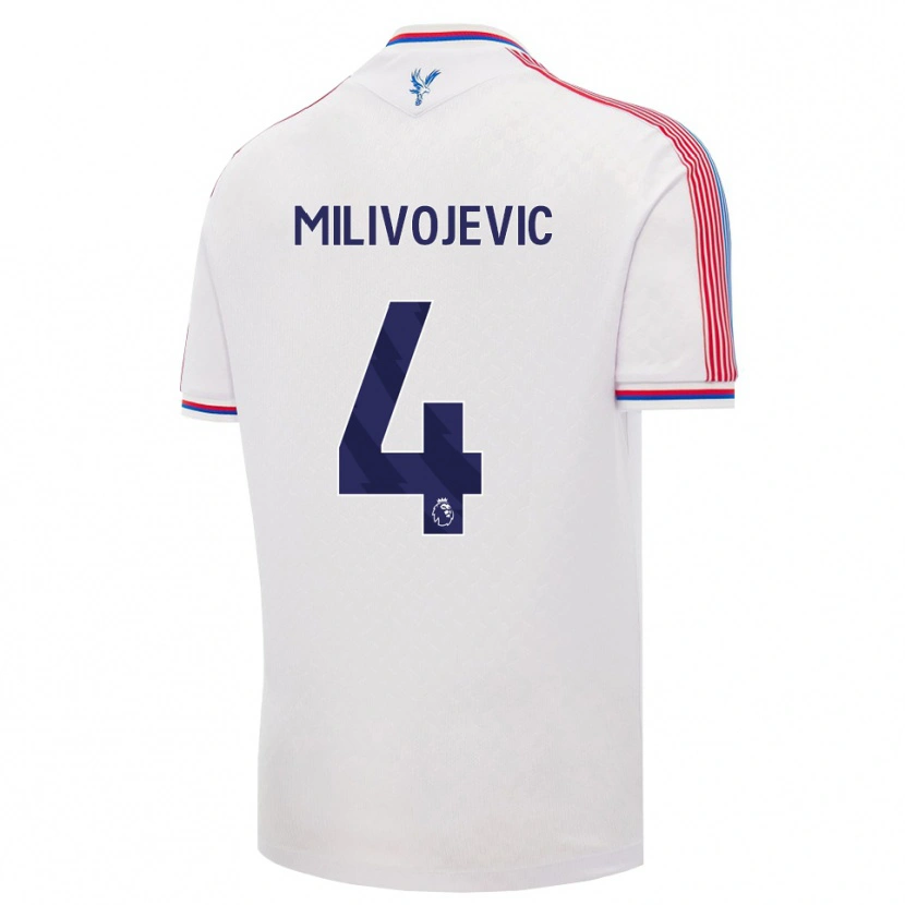 Danxen Męski Luka Milivojevic #4 Biały Czerwony Niebieski Domowa Koszulka 2026/27 Koszulki Klubowe