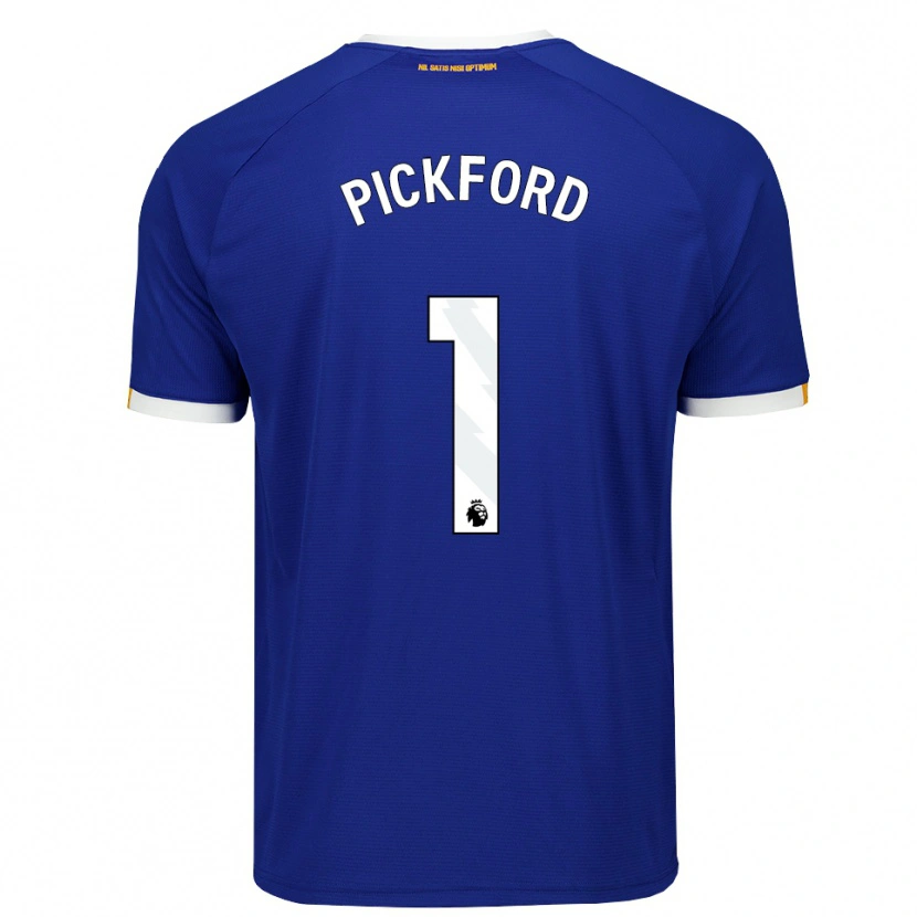 Danxen Męski Jordan Pickford #1 Niebieski Biały Żółty Domowa Koszulka 2026/27 Koszulki Klubowe