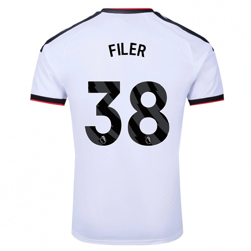 Danxen Męski Maddie Filer #38 Biały Czarny Czerwony Domowa Koszulka 2026/27 Koszulki Klubowe