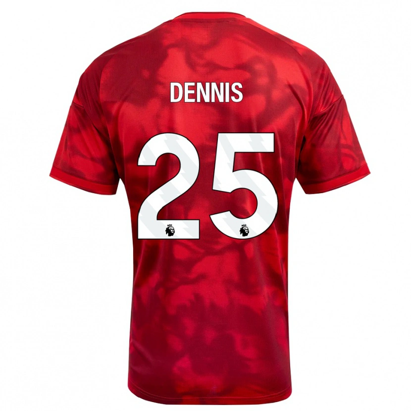Danxen Męski Emmanuel Dennis #25 Karmazynowy Biały Domowa Koszulka 2026/27 Koszulki Klubowe