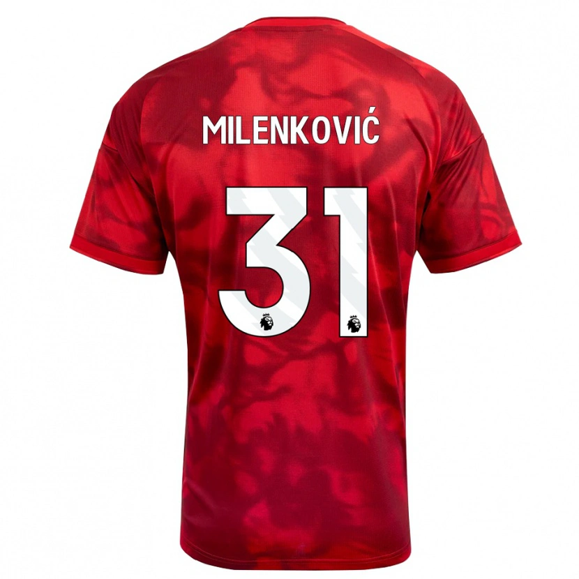 Danxen Męski Nikola Milenković #31 Karmazynowy Biały Domowa Koszulka 2026/27 Koszulki Klubowe