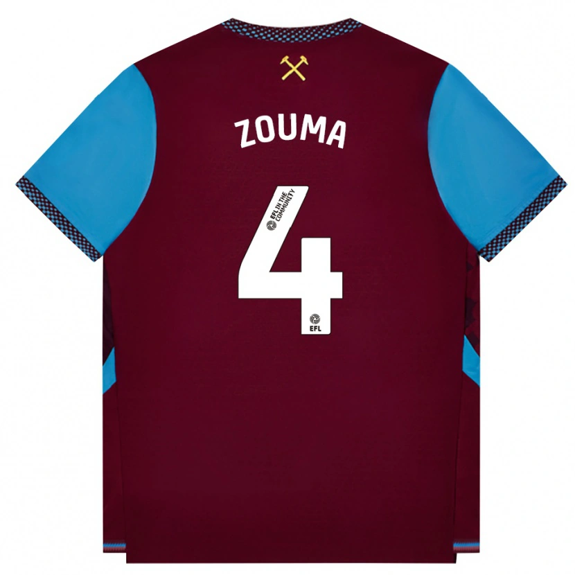 Danxen Męski Kurt Zouma #4 Bordowy Niebieski Chaber Domowa Koszulka 2026/27 Koszulki Klubowe