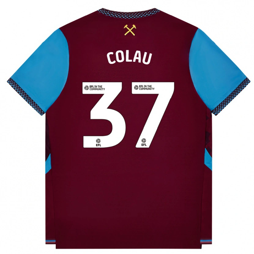 Danxen Męski Dimitri Colau #37 Bordowy Niebieski Chaber Domowa Koszulka 2026/27 Koszulki Klubowe