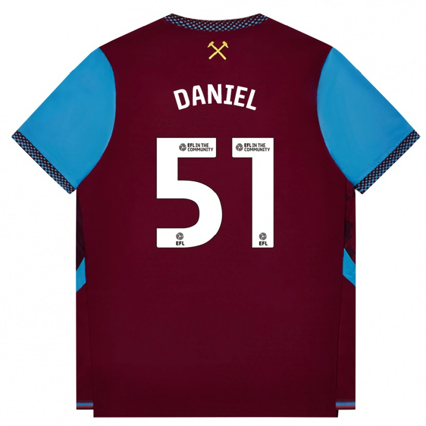 Danxen Męski Daniel Chesters #51 Bordowy Niebieski Chaber Domowa Koszulka 2026/27 Koszulki Klubowe