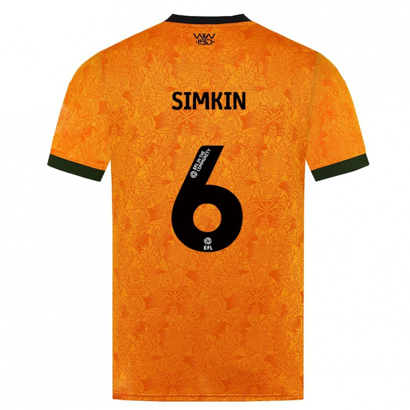 Danxen Męski Lily Simkin #6 Pomarańczowy Czarny Domowa Koszulka 2026/27 Koszulki Klubowe