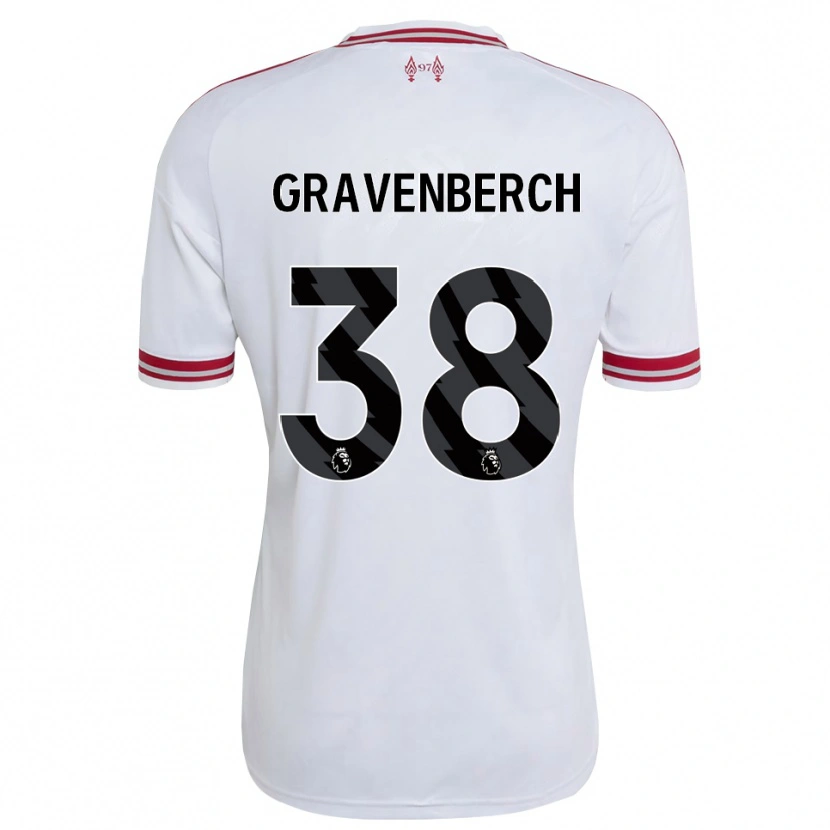 Danxen Męski Ryan Gravenberch #38 Czerwony Biały Wyjazdowa Koszulka 2026/27 Koszulki Klubowe