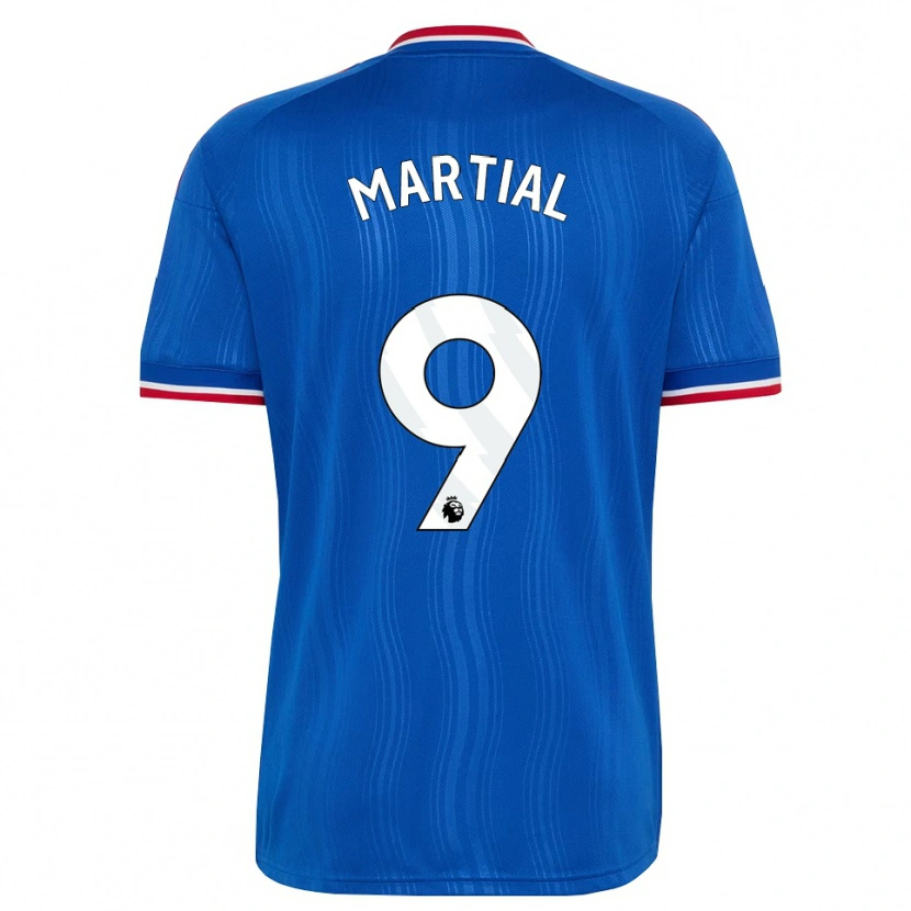 Danxen Męski Anthony Martial #9 Niebieski Biały Czerwony Wyjazdowa Koszulka 2026/27 Koszulki Klubowe