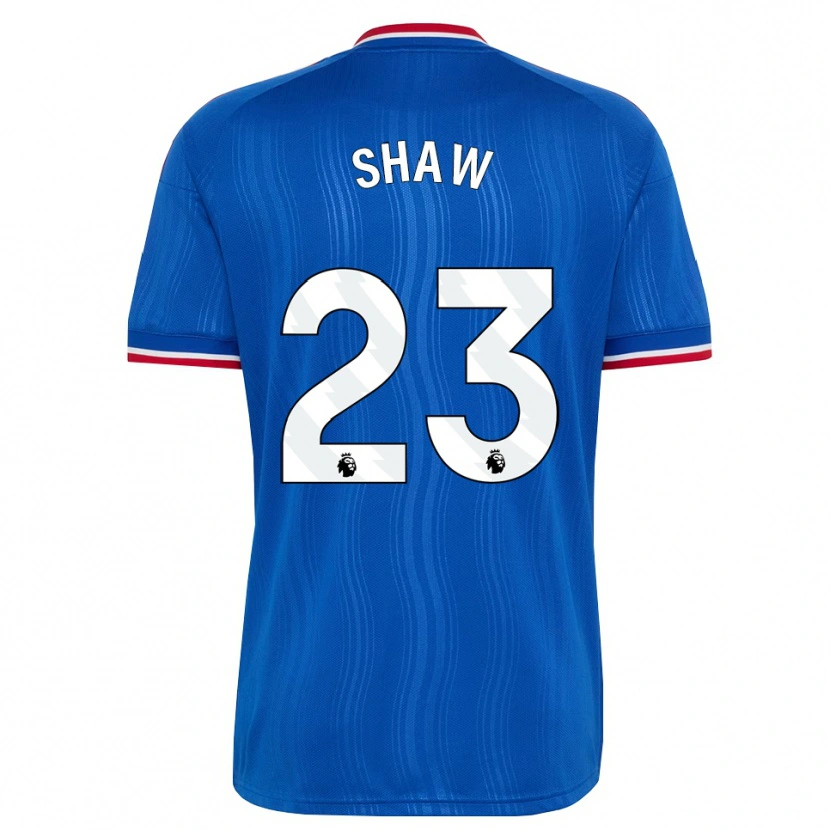 Danxen Męski Luke Shaw #23 Niebieski Biały Czerwony Wyjazdowa Koszulka 2026/27 Koszulki Klubowe