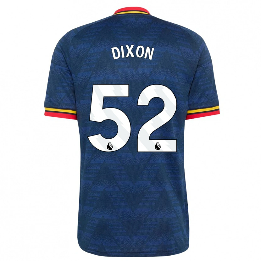 Danxen Męski Jaden Dixon #52 Północnoniebieski Żółty Czerwony Wyjazdowa Koszulka 2026/27 Koszulki Klubowe