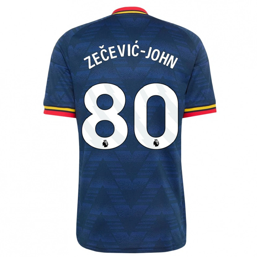Danxen Męski Louis Zečević-John #80 Północnoniebieski Żółty Czerwony Wyjazdowa Koszulka 2026/27 Koszulki Klubowe