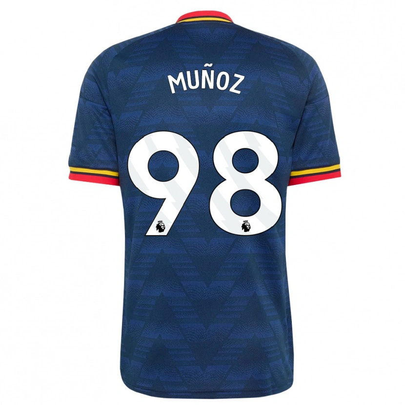 Danxen Męski Luis Muñoz #98 Północnoniebieski Żółty Czerwony Wyjazdowa Koszulka 2026/27 Koszulki Klubowe