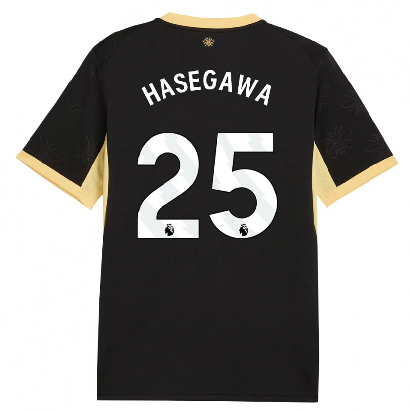 Danxen Męski Yui Hasegawa #25 Czarny Żółty Wyjazdowa Koszulka 2026/27 Koszulki Klubowe