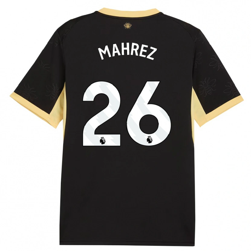Danxen Męski Riyad Mahrez #26 Czarny Żółty Wyjazdowa Koszulka 2026/27 Koszulki Klubowe