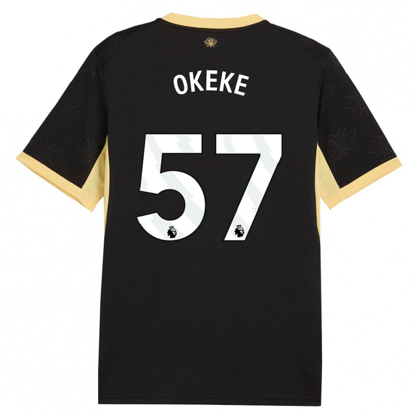Danxen Męski Michael Okeke #57 Czarny Żółty Wyjazdowa Koszulka 2026/27 Koszulki Klubowe