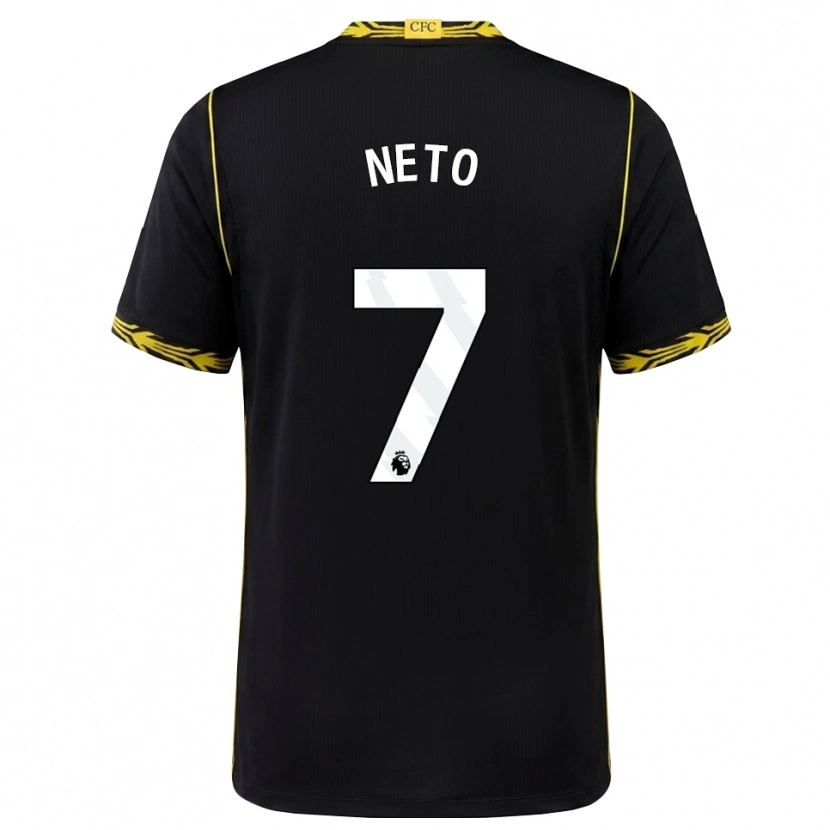 Danxen Męski Pedro Neto #7 Czarny Żółty Wyjazdowa Koszulka 2026/27 Koszulki Klubowe