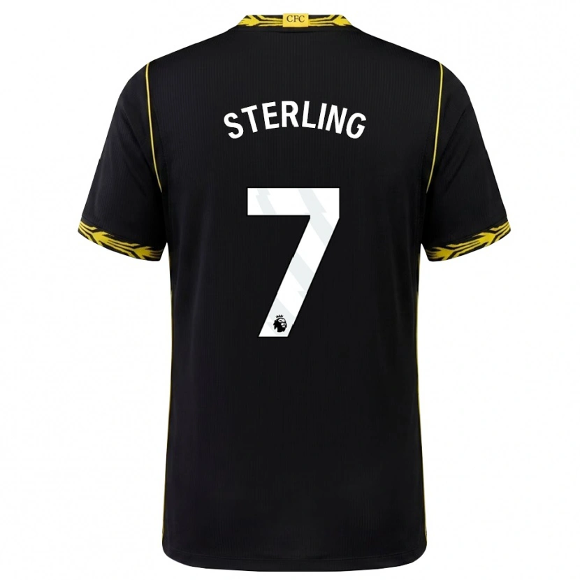 Danxen Męski Raheem Sterling #7 Czarny Żółty Wyjazdowa Koszulka 2026/27 Koszulki Klubowe