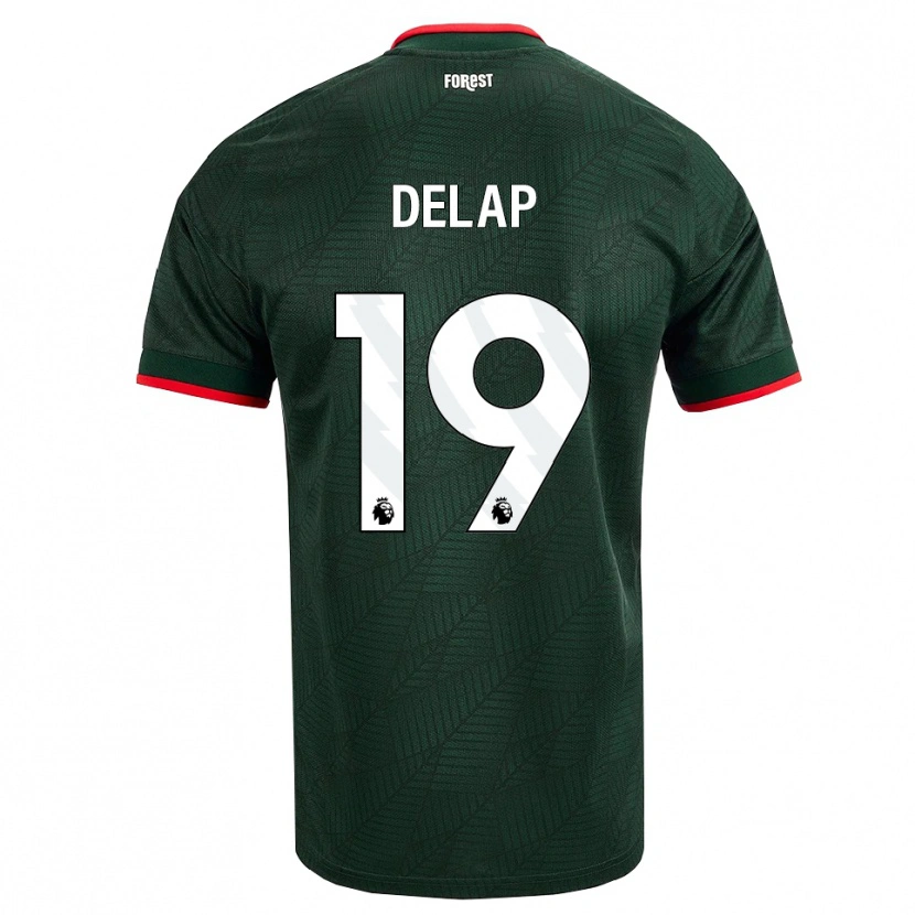 Danxen Męski Liam Delap #19 Ciemnozielony Czerwony Wyjazdowa Koszulka 2026/27 Koszulki Klubowe