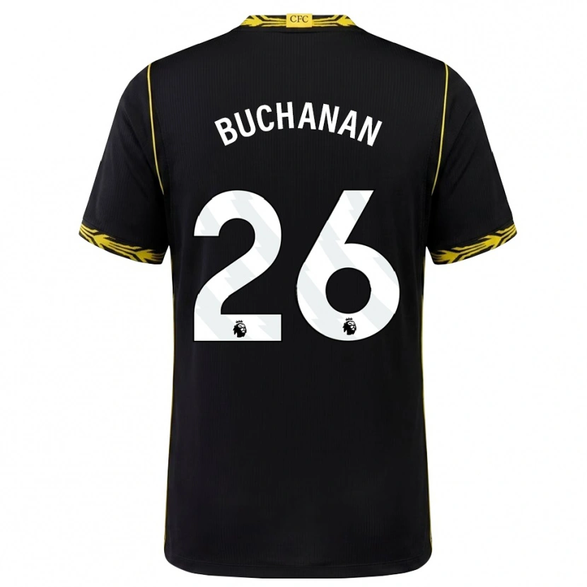 Danxen Męski Kadeisha Buchanan #26 Czarny Żółty Wyjazdowa Koszulka 2026/27 Koszulki Klubowe