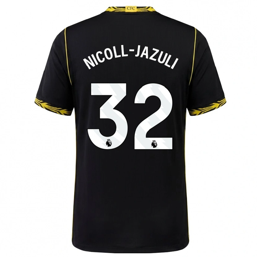 Danxen Męski Mahdi Nicoll-Jazuli #32 Czarny Żółty Wyjazdowa Koszulka 2026/27 Koszulki Klubowe
