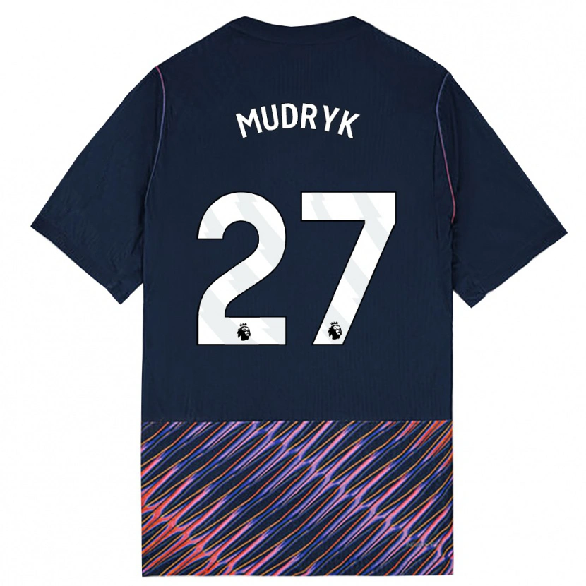 Danxen Męski Mykhaylo Mudryk #27 Królewski Niebieski Biały Wyjazdowa Koszulka 2026/27 Koszulki Klubowe