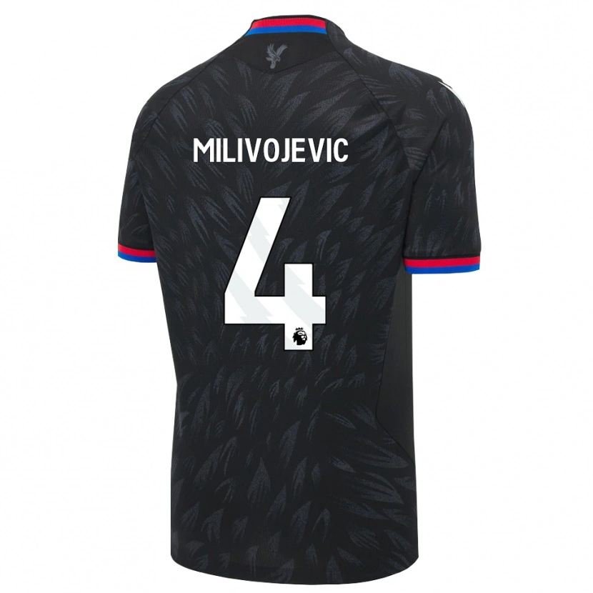 Danxen Męski Luka Milivojevic #4 Czarny Niebieski Czerwony Wyjazdowa Koszulka 2026/27 Koszulki Klubowe