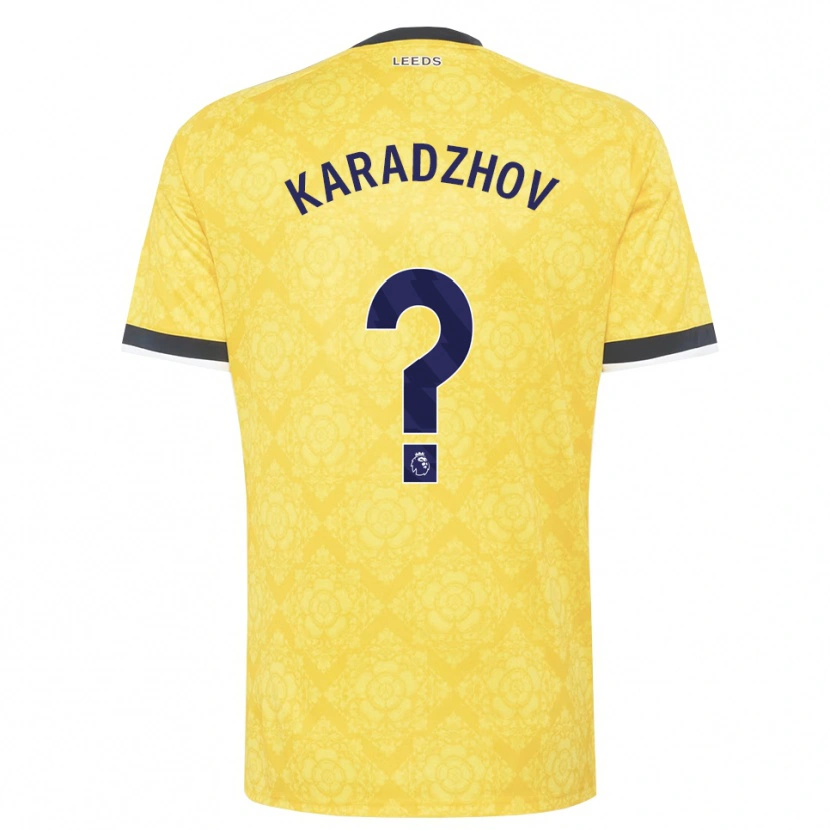 Danxen Męski Viktor Karadzhov #0 Żółty Biały Czarny Wyjazdowa Koszulka 2026/27 Koszulki Klubowe