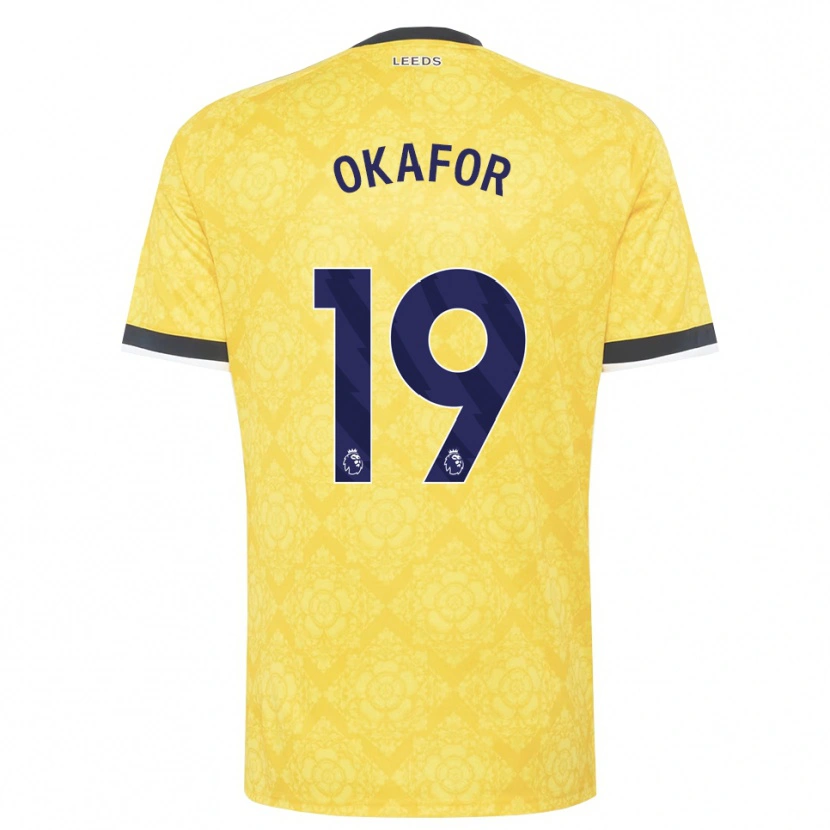 Danxen Męski Noah Okafor #19 Żółty Biały Czarny Wyjazdowa Koszulka 2026/27 Koszulki Klubowe