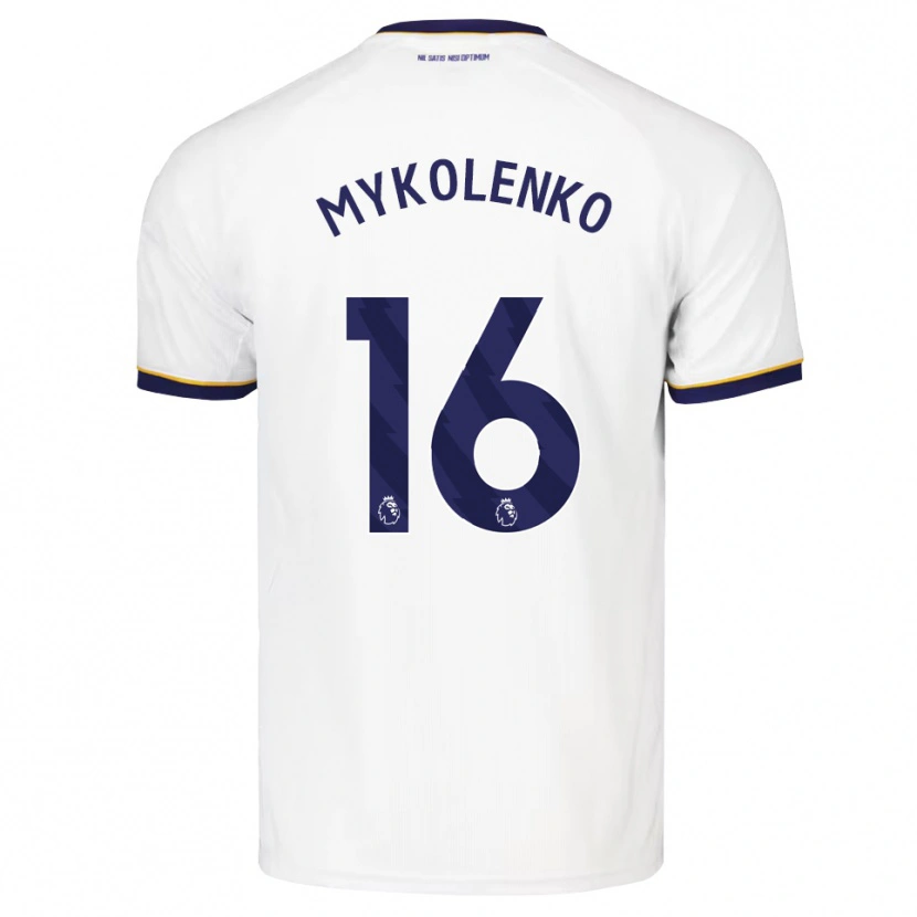 Danxen Męski Vitaliy Mykolenko #16 Północnoniebieski Biały Żółty Wyjazdowa Koszulka 2026/27 Koszulki Klubowe