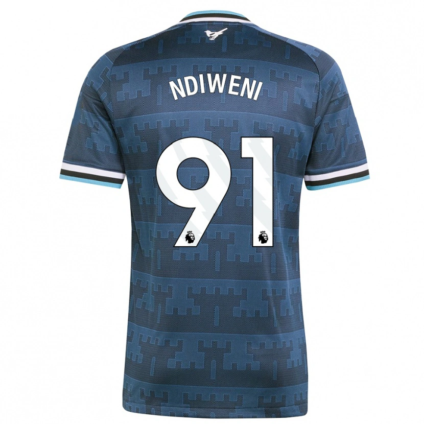 Danxen Męski Ethan Ndiweni #91 Żółty Czarny Niebieski Wyjazdowa Koszulka 2026/27 Koszulki Klubowe
